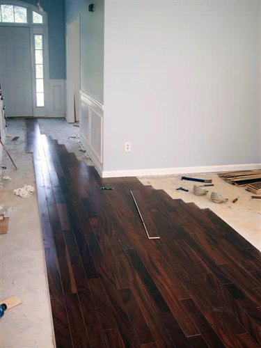 Engineered hardwood floors partially installed, hardwoods, floors floors floors, flooring