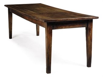 Rustic farmhouse table: dark wood