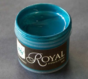 royal design studio peacock green stencil creme