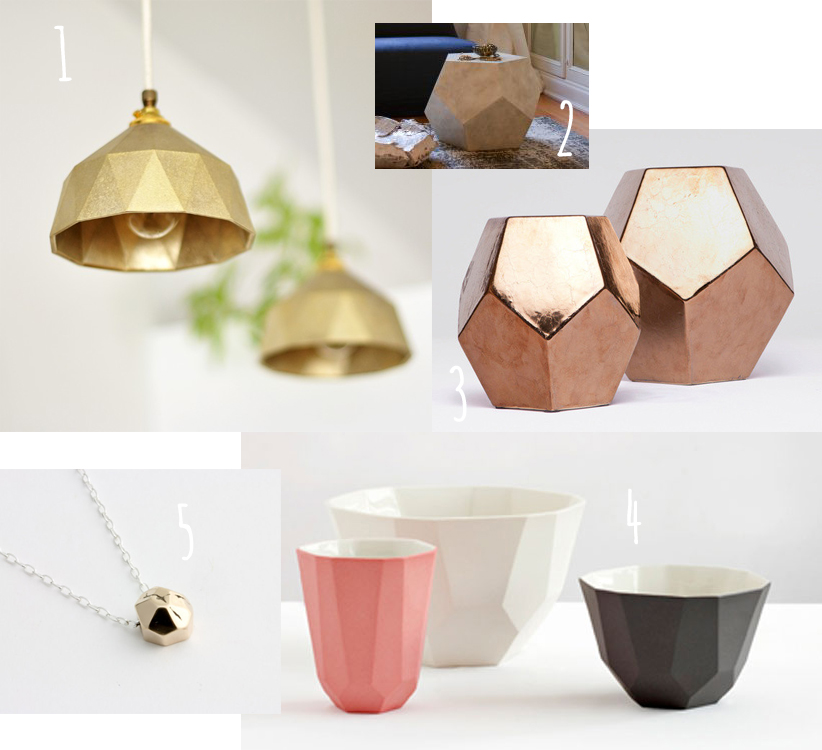 Home decor facet trend, faceted items, trend toward facets, facets in home decorating