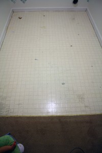 vinyl floor sheeting before