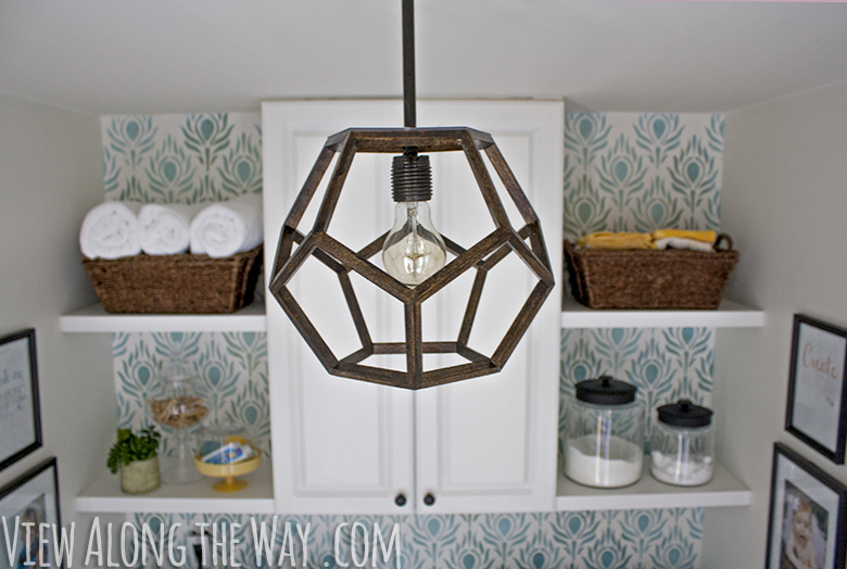 DIY geometric hanging light!