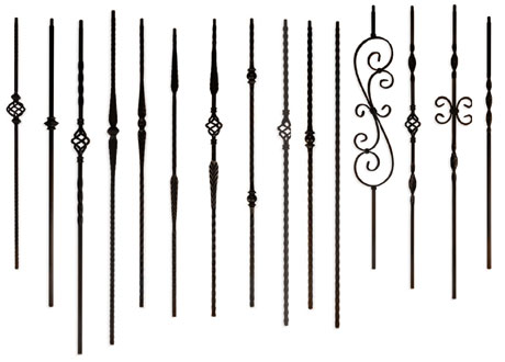 Iron baluster options for stair railing