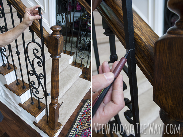 How to install iron balusters: cut the baluster to the right length