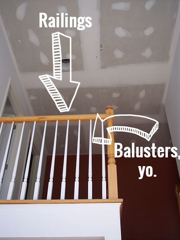 Balusters vs stair railing: how to stain wooden railings