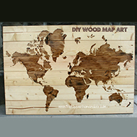 DIY wood map art - so beautiful! (LOTS of creative DIY art ideas on this page!)