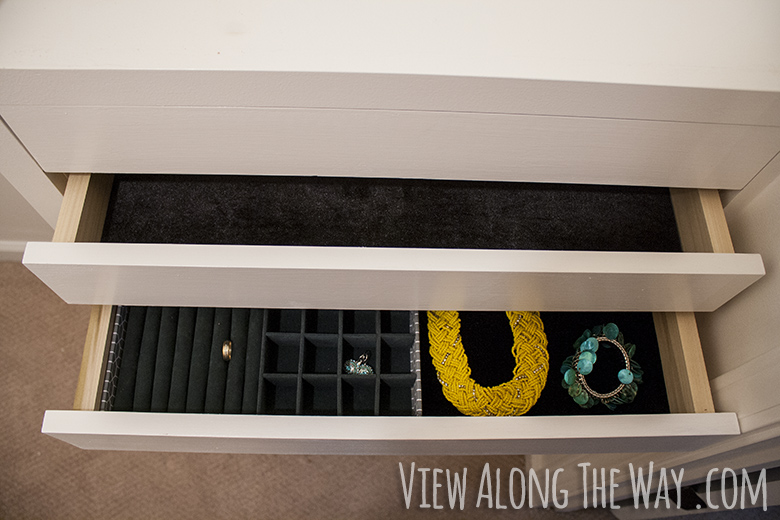 DIY velvet drawer lining