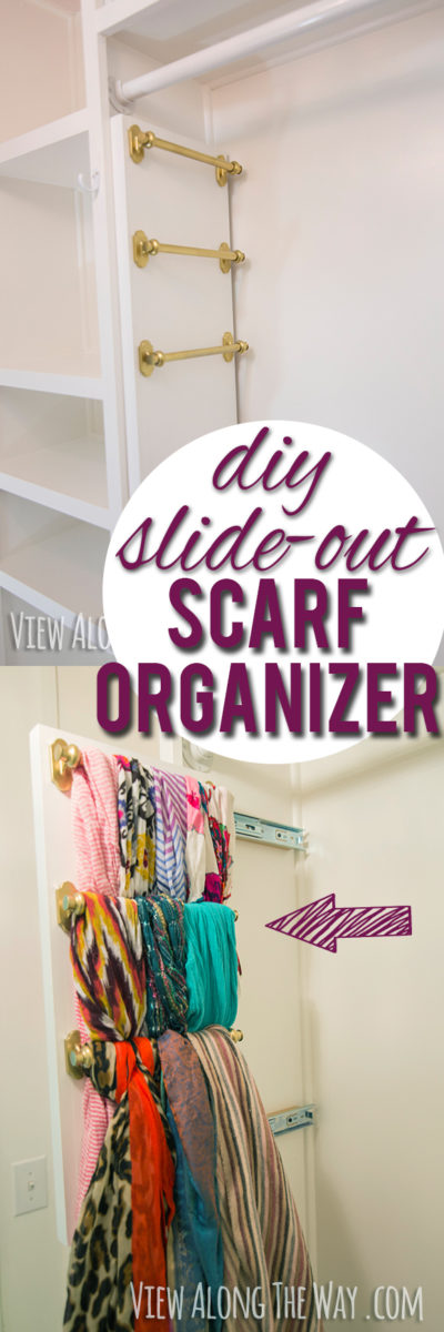 DIY slide-out scarf organizer for custom closet!