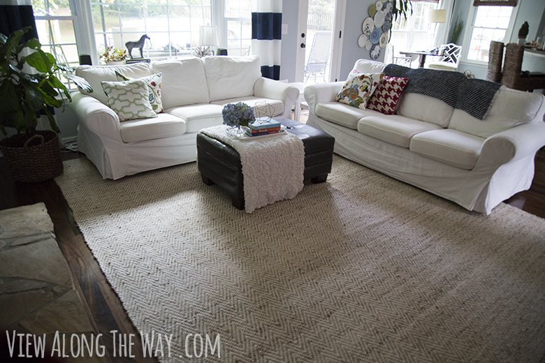 Jute chenille rug in a living room -- review