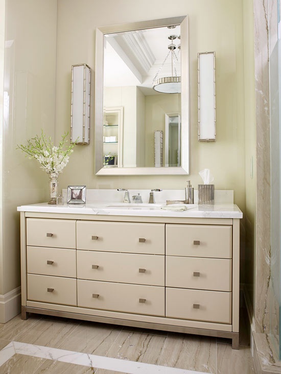 Bathroom vanity with gaps on the side