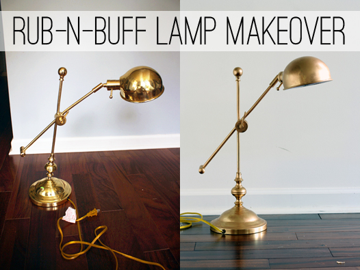 Make over a lamp with rub-n-buff to turn it from cheap shiny brass to expensive bronze