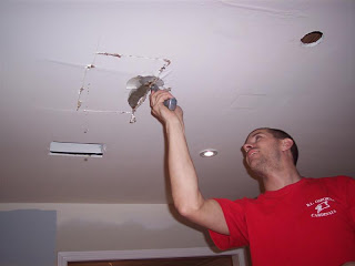 Patching a hole in the ceiling