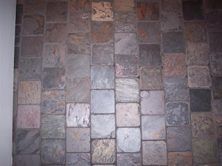 Slate tile floors running bond