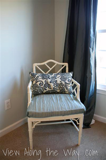 White Chinese Chippendale Chair in a Bedroom