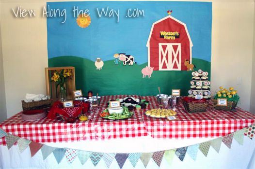 Farm/Barnyard First Birthday Party Food Table Ideas