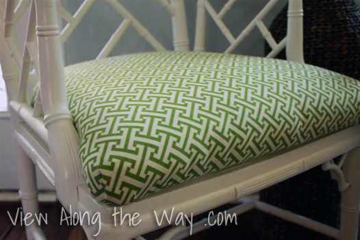 Recovered Cushions on Chinese Chippendale Chairs Recovered Chinese Chippendale Chairs