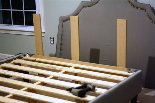 DIY Upholstered Platform Bed with Curved Fabric Headboard