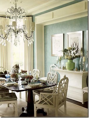 Dining Room with Hollywood Regency Chairs
