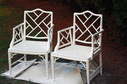 Repainted antique chinese chippendale chairs, antique furniture