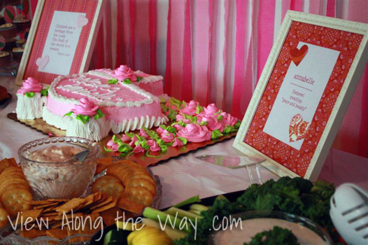 Pink baby girl shower decorations