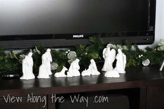 White ceramic nativity scene for Christmas White ceramic nativity scene for Christmas