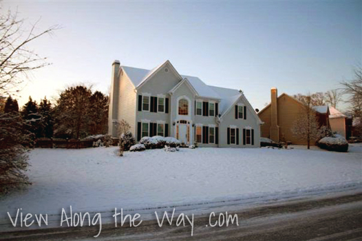 House exterior in a snowstorm