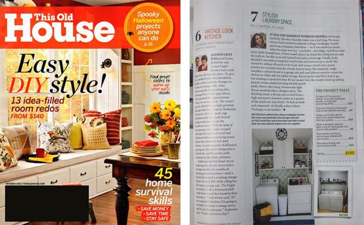 This Old House Magazine, October 2013: View Along the Way Laundry Room feature