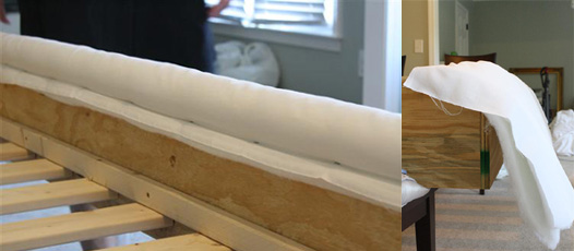 adding fabric to a bed frame