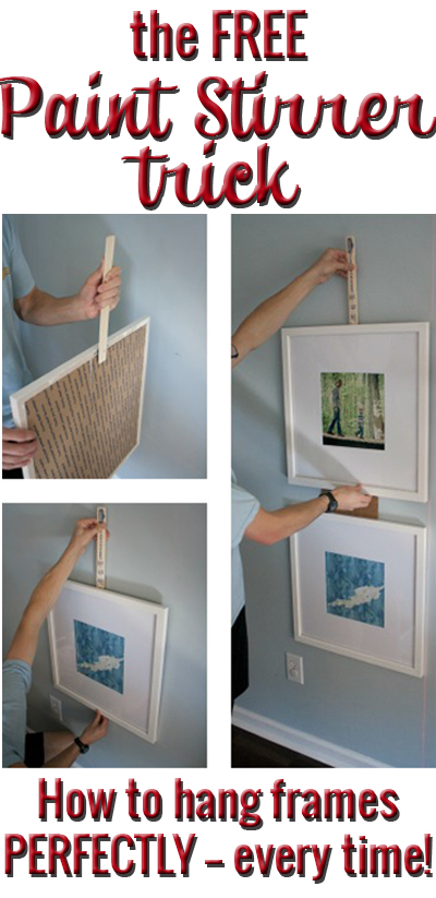 BRILLIANT! The free way to remove all aggravation from hanging picture frames! Hang them quick and easy from now on!