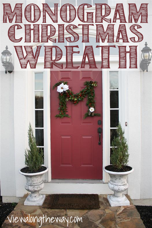Make a monogrammed christmas wreath with your initial for the holidays!