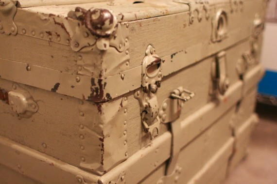 vintage tan trunk