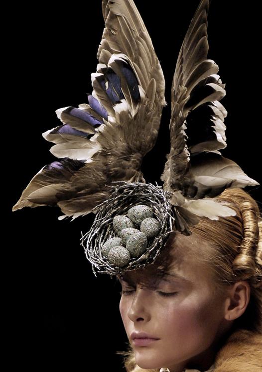 birds nest fascinator, bird hat
