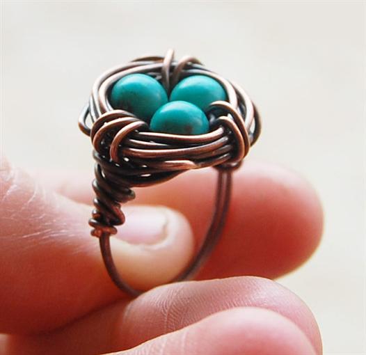 birds nest ring, bird jewelry, avian trend