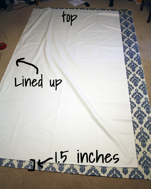 how to line up curtain fabric liner