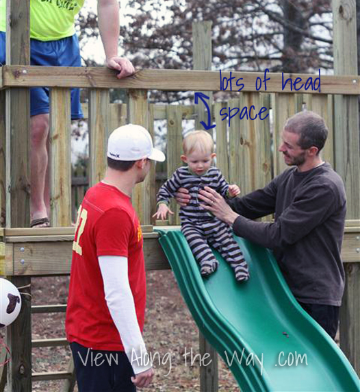 Baby on playground playset