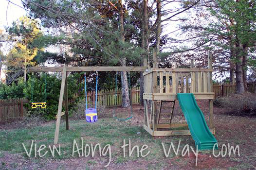 DIY wooden playground/playset tutorial with plans