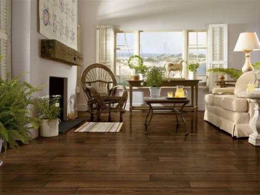 Vinyl Sheet Floors resembling hardwood or laminate planks