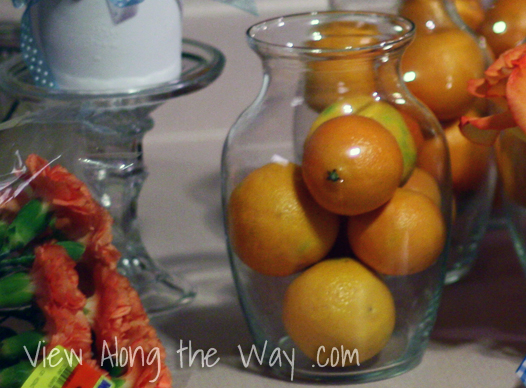 Vase of oranges