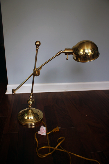 Shiny brass desk/task lamp before