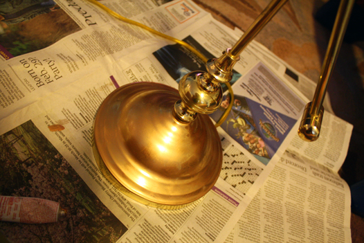 Rub-n-buff antique gold lamp base