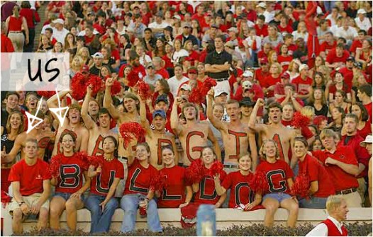 UGA bulldogs audience front row