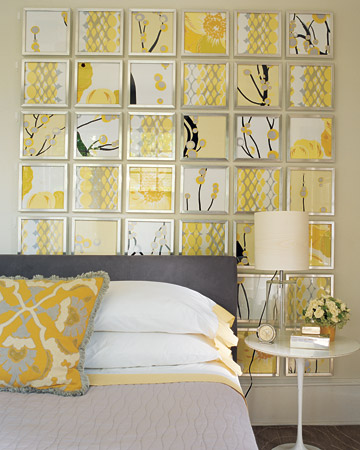 yellow gray bedroom