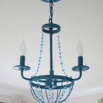 DIY turquoise beaded chandelier for baby girl nursery