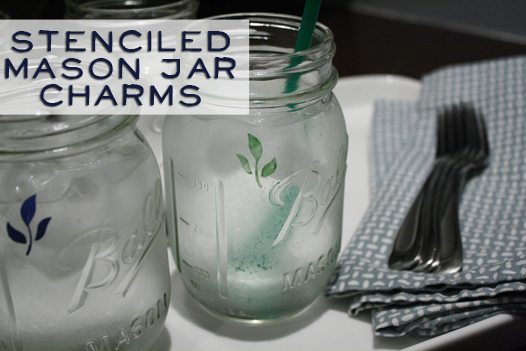 DIY stenciled mason jar charms