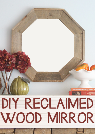 DIY reclaimed octagonal mirror! Knock off of a pricey designer version but cost nothing.