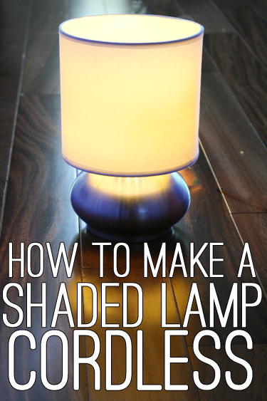 Make a lamp with a shade battery-powered, run on batteries