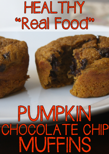 Healthy real food pumpkin sweet potato chocolate chip muffins