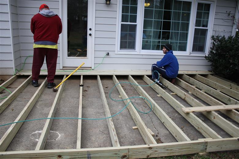 installing decking on top of deck joists