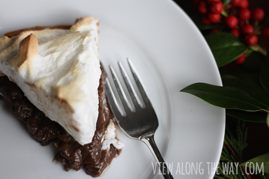 Slice of chocolate pie