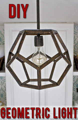 DIY geometric light made to look like an expensive designer light!